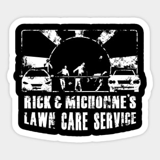 Retro Rick & Michonne's Lawn Care Sticker